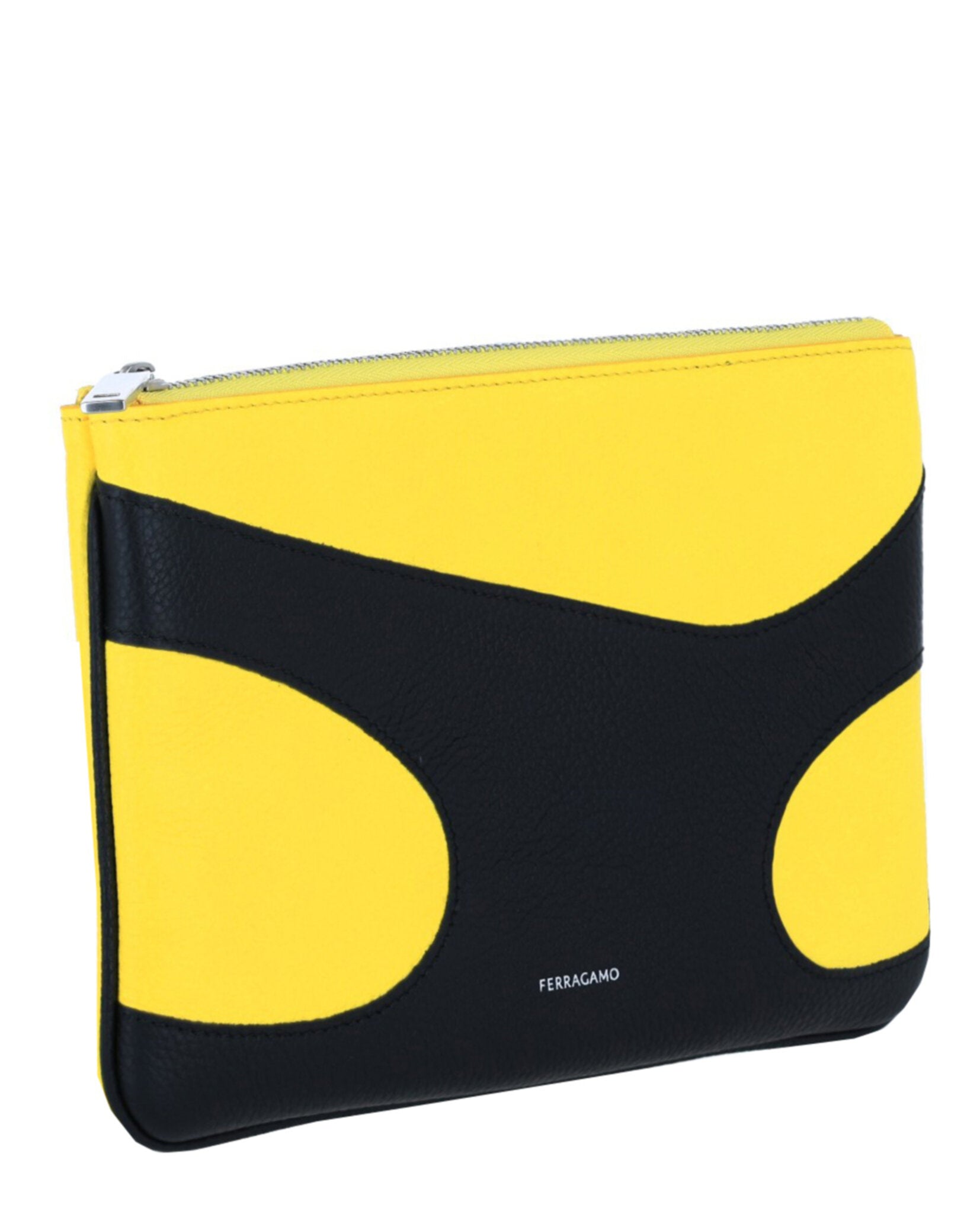 Ferragamo Mens Cutout Leather Pouch