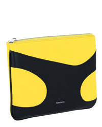 Ferragamo Mens Cutout Leather Pouch