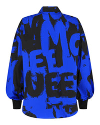 Alexander McQueen Womens Graffiti Logo Button-Up Shirt