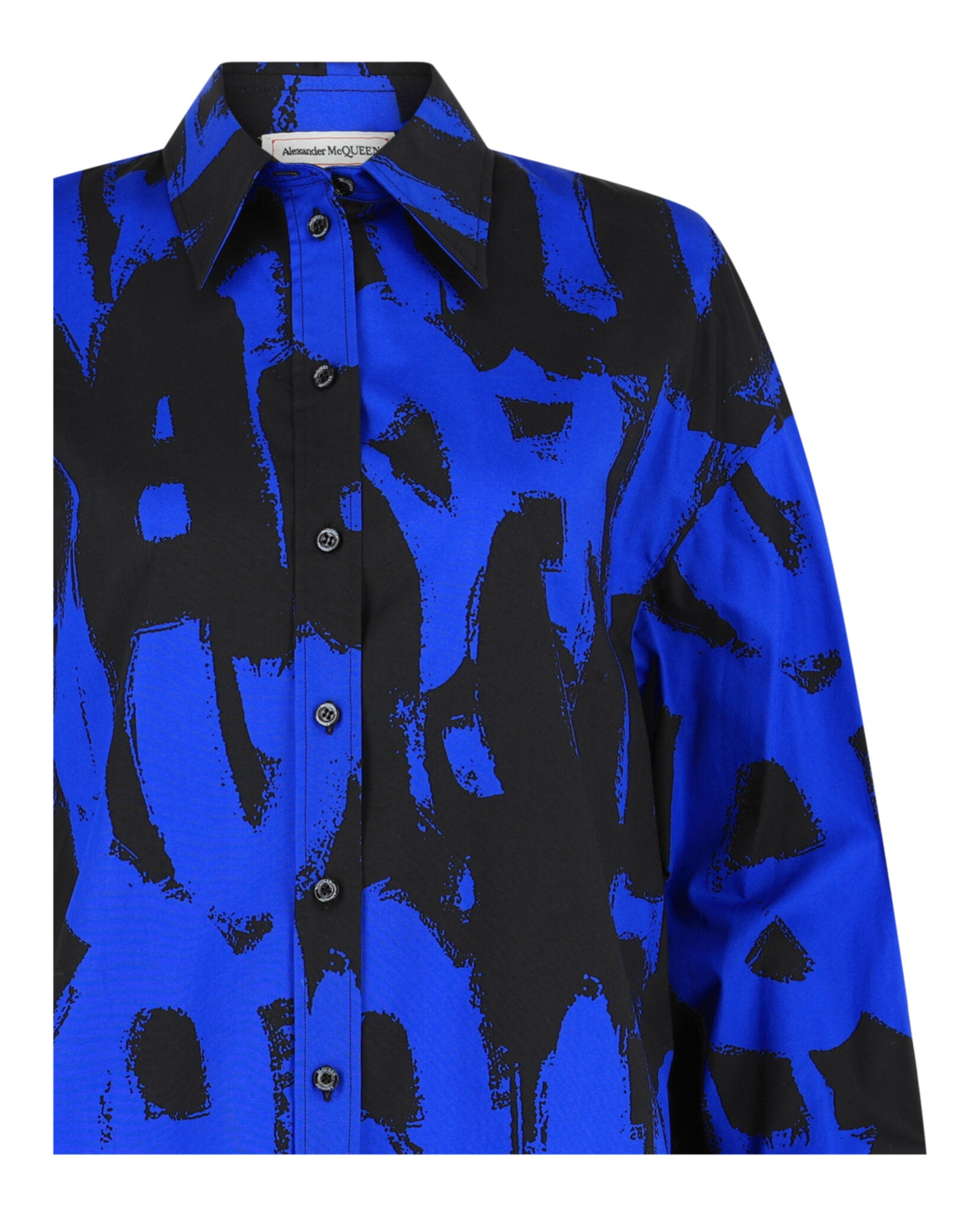Alexander McQueen Womens Graffiti Logo Button-Up Shirt