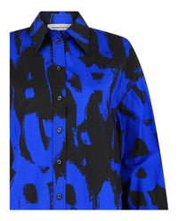 Alexander McQueen Womens Graffiti Logo Button-Up Shirt