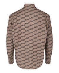 Balenciaga Mens Monogram Long Sleeve Shirt
