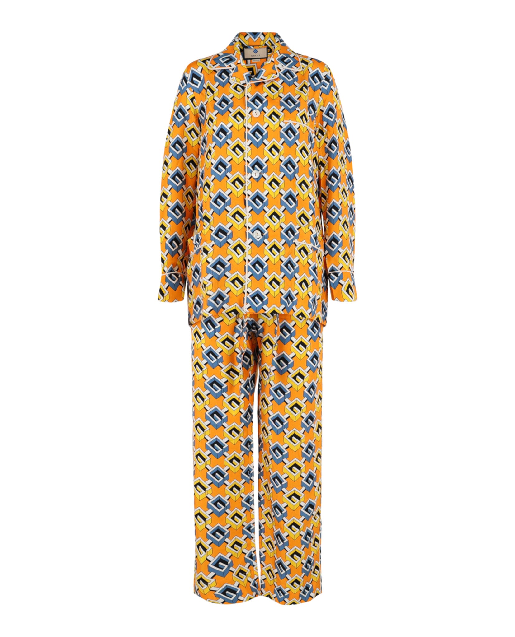 Gucci Womens Geometric G 3-Piece Pajama Set Multi