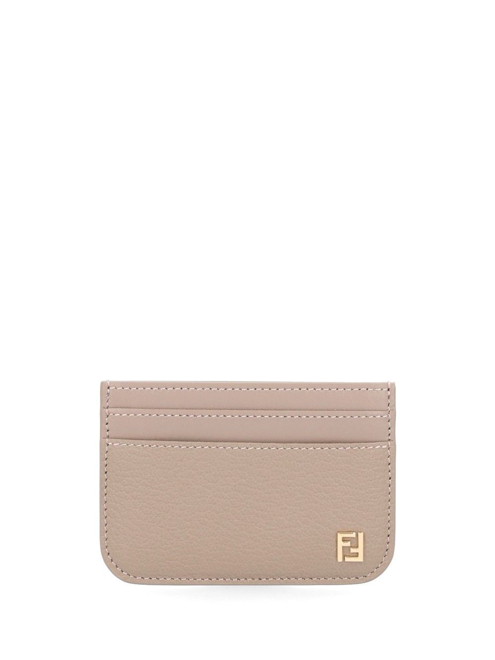 Fendi Fendi Women Leather Card Holder With Ff Logo