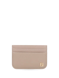 Fendi Fendi Women Leather Card Holder With Ff Logo