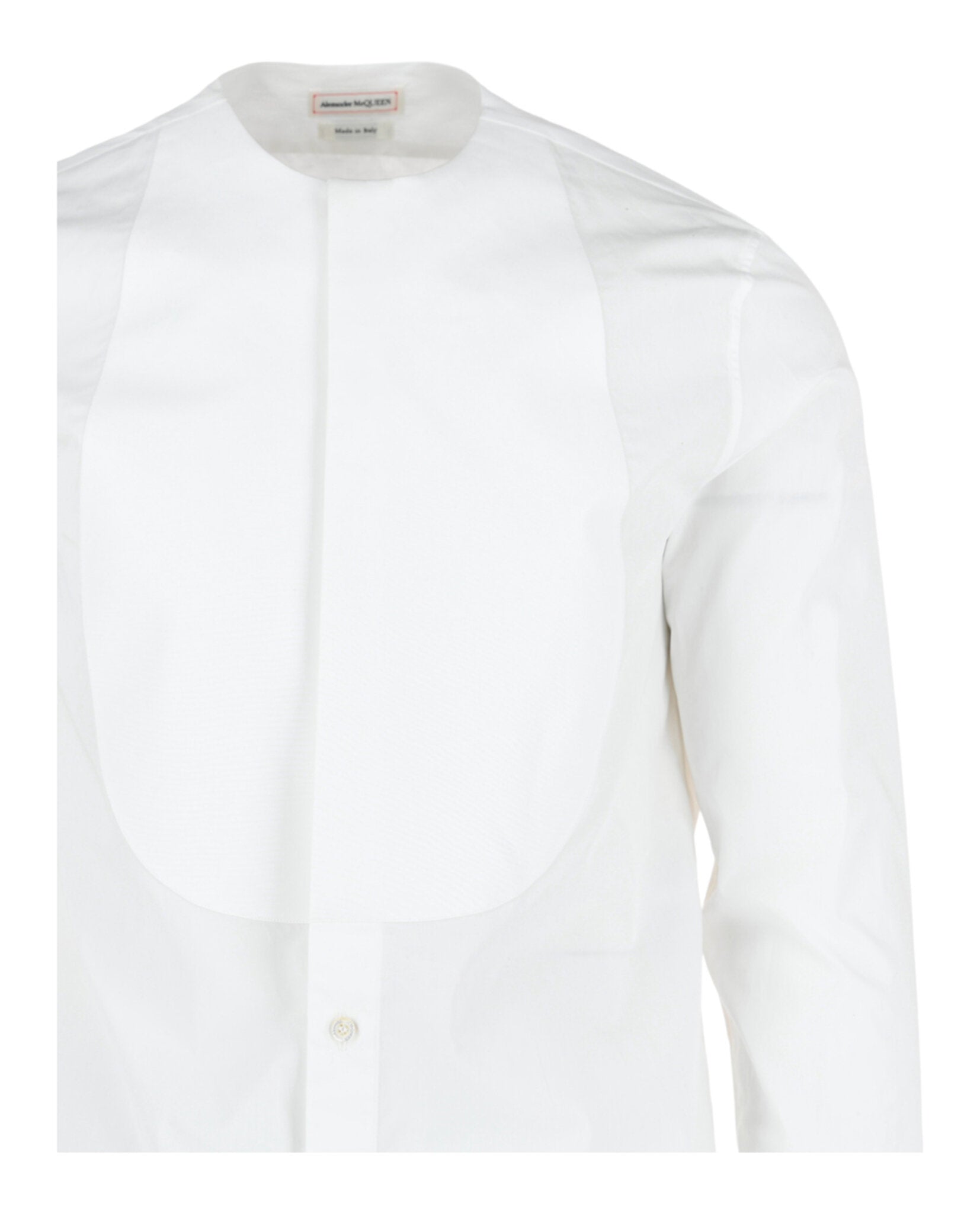 Alexander McQueen Mens Collarless Tuxedo Shirt