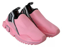 Dolce & Gabbana Pink Low Top Sorrento Sneakers Slip On Casual Women's Shoes
