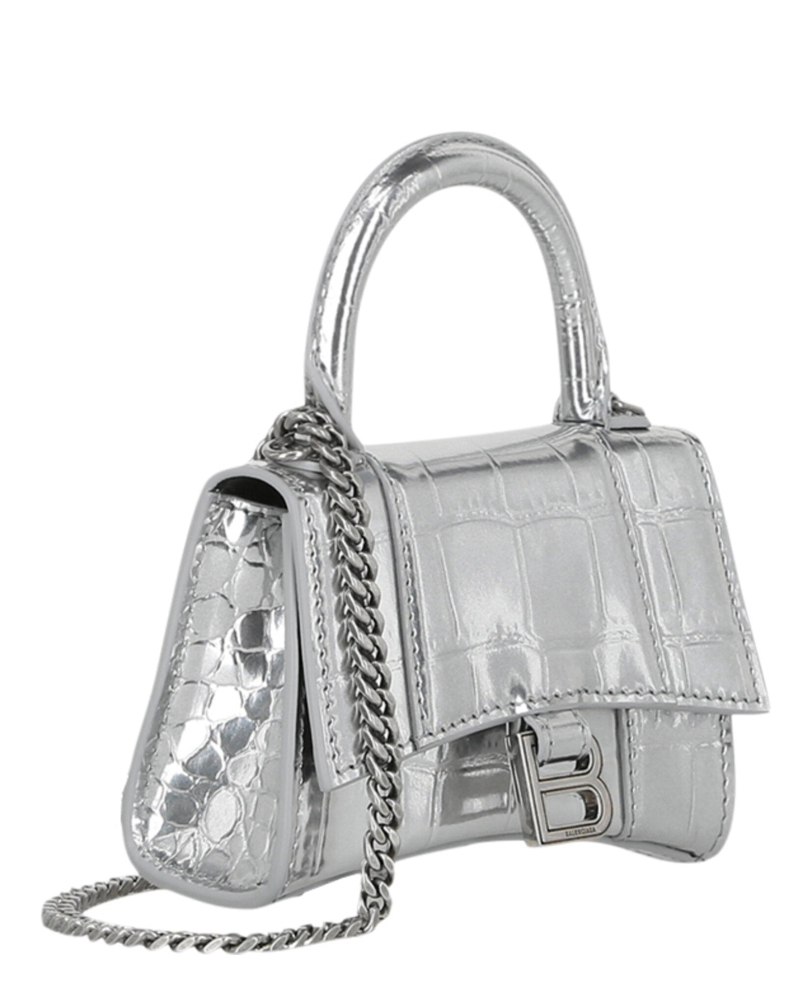 Balenciaga Balenciaga Womens Hourglass Micro Mini Bag With Chain