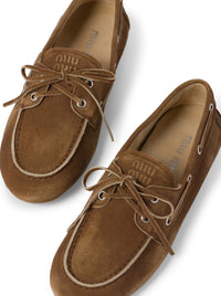 Miu Miu Miu Miu Women Unlined Loafers In Delave` Suede