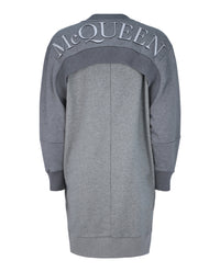 Alexander McQueen Womens Embroidered Logo Sweatshirt Dress