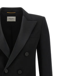 SAINT LAURENT Saint Laurent Women Satin Lapel Blazer