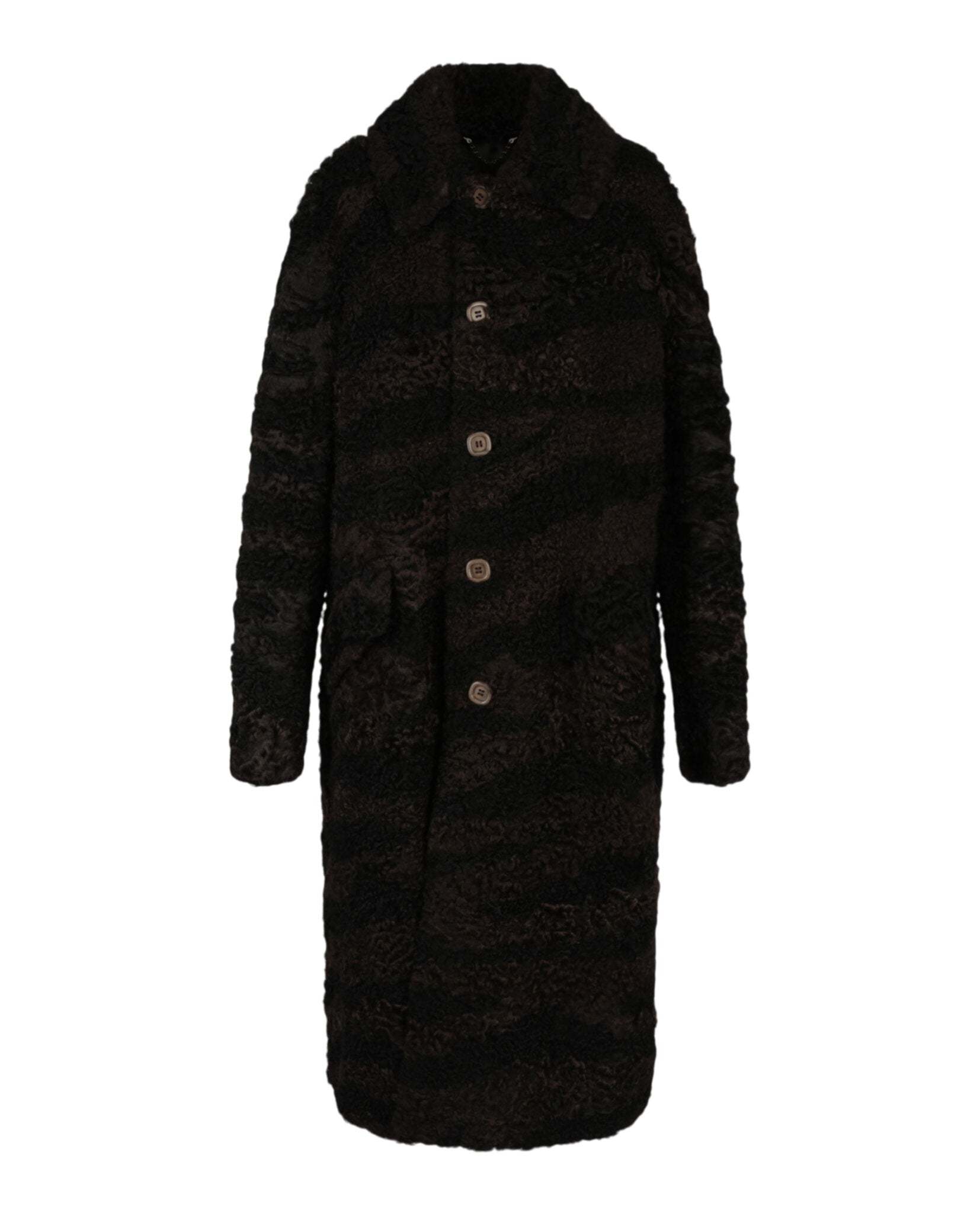 Gucci Womens Zebra Pattern Shearling Coat