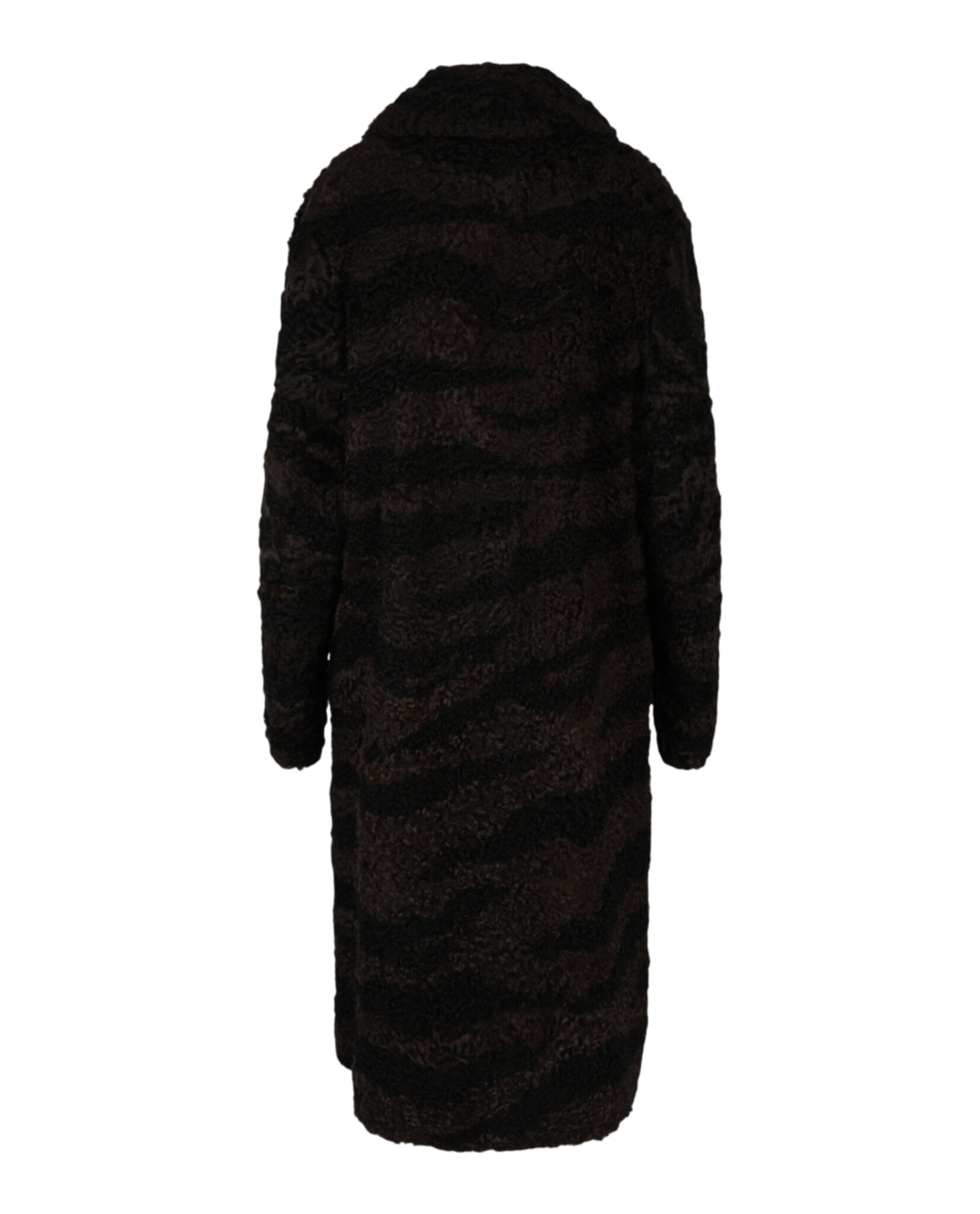 Gucci Womens Zebra Pattern Shearling Coat