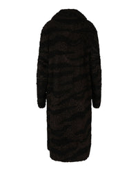 Gucci Womens Zebra Pattern Shearling Coat