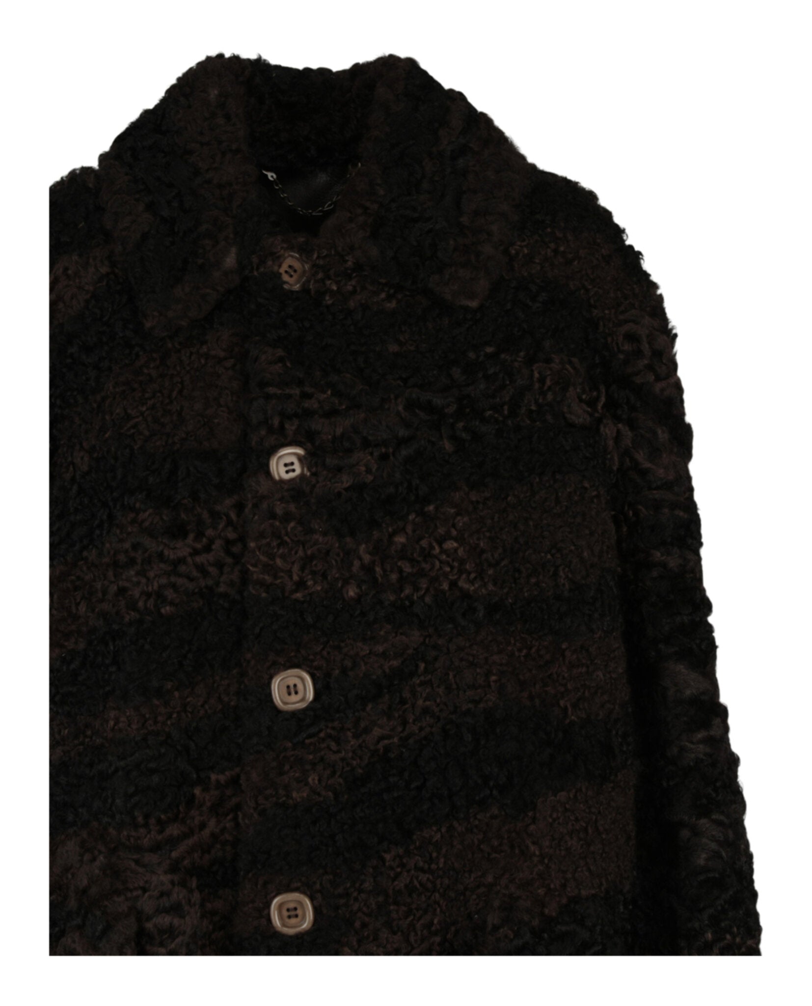 Gucci Womens Zebra Pattern Shearling Coat
