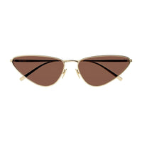 Saint Laurent Sunglasses Cat Eye Full Rim, Gold Frame and Brown Lens SL487003
