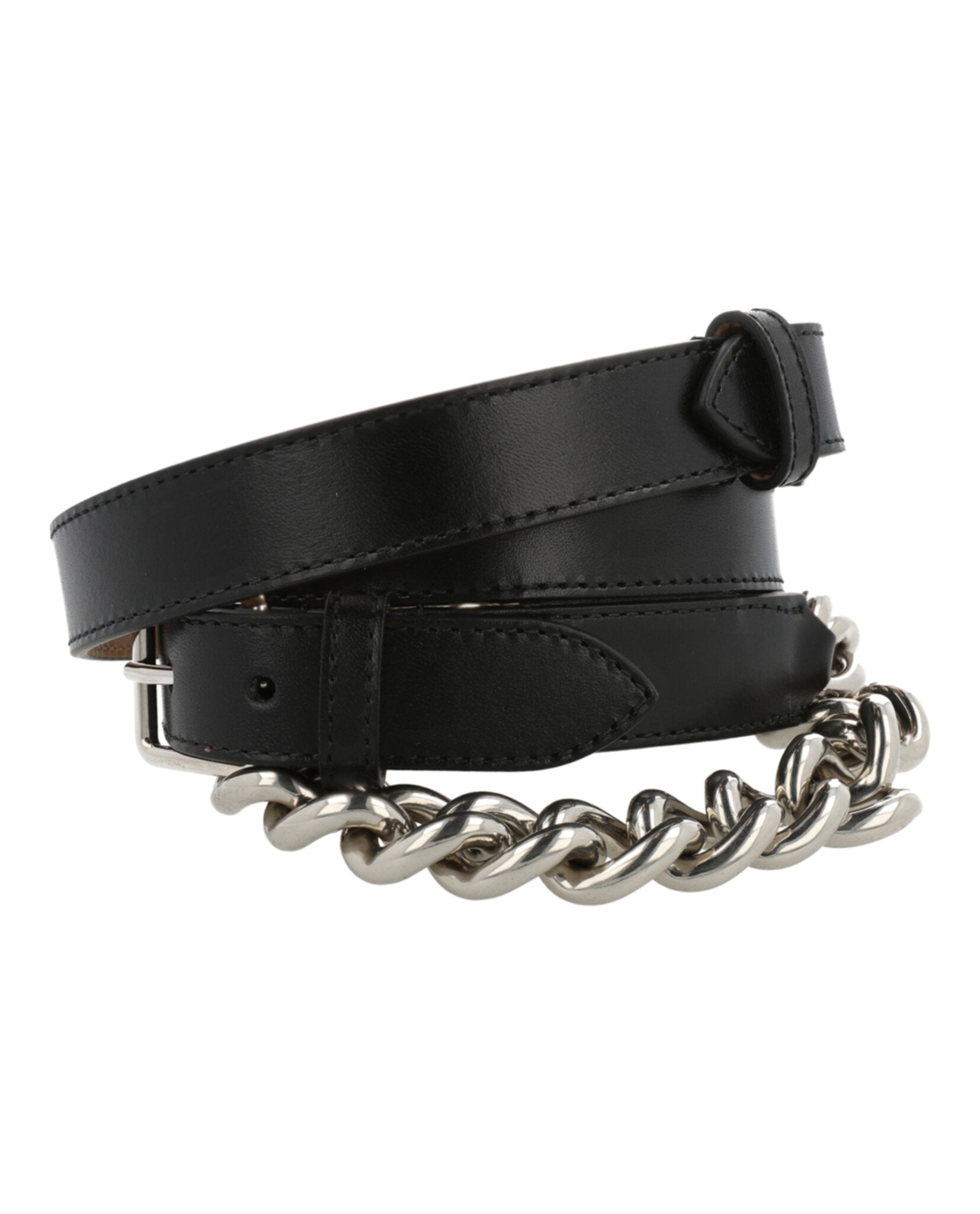 Alexander McQueen Womens Double Belt with Chain
