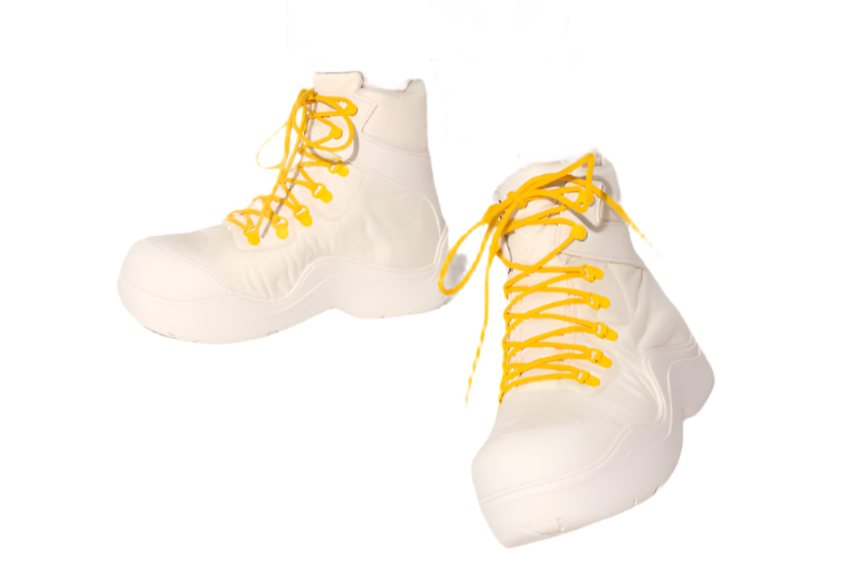 Bottega Veneta Technical Fabric Lace-Up Platform Boots with Contrast Laces