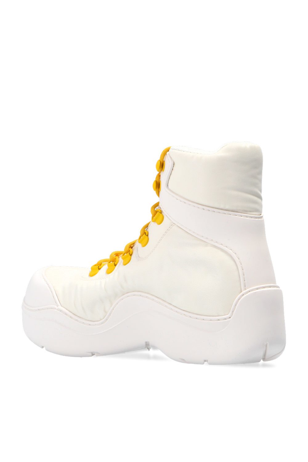Bottega Veneta Technical Fabric Lace-Up Platform Boots with Contrast Laces