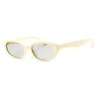 Burberry Sunglasses Oval Full Rim, Yellow Frame and Light Grey Lens BE4447D414587