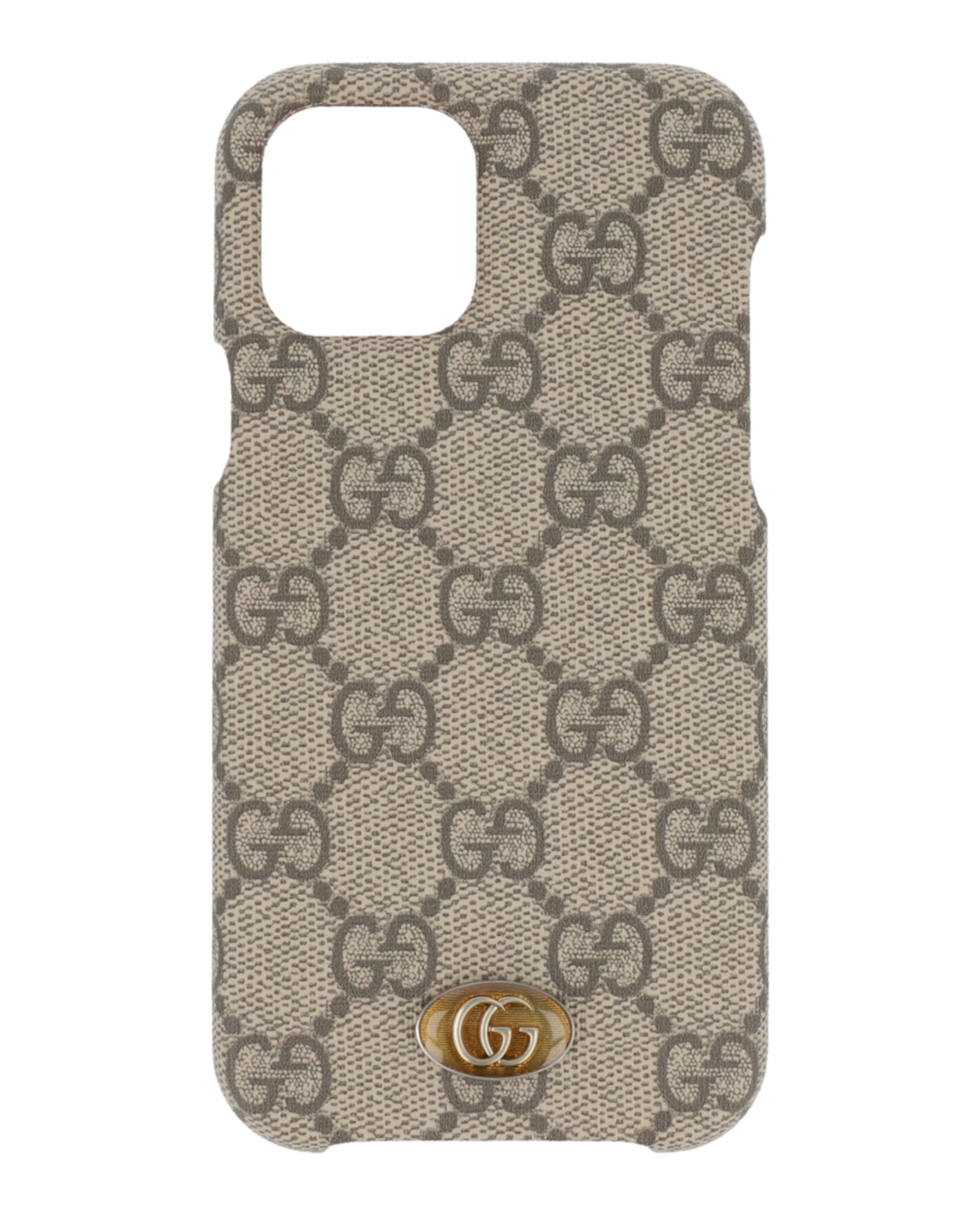 Gucci Unisex-Adult GG Supreme iPhone 12/12 Pro Case Beige Ebony