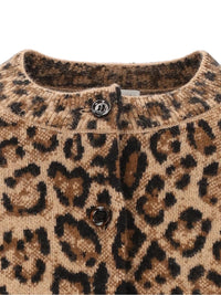 Burberry Women Animal Print Wool And Cashmere Cardigan