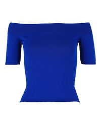 Alexander McQueen Womens Off-The-Shoulder Crop Top