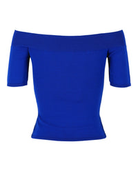 Alexander McQueen Womens Off-The-Shoulder Crop Top