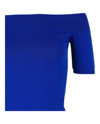 Alexander McQueen Womens Off-The-Shoulder Crop Top