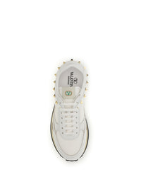 Valentino Garavani Men Stud Up Sneakers In Leather And Nylon
