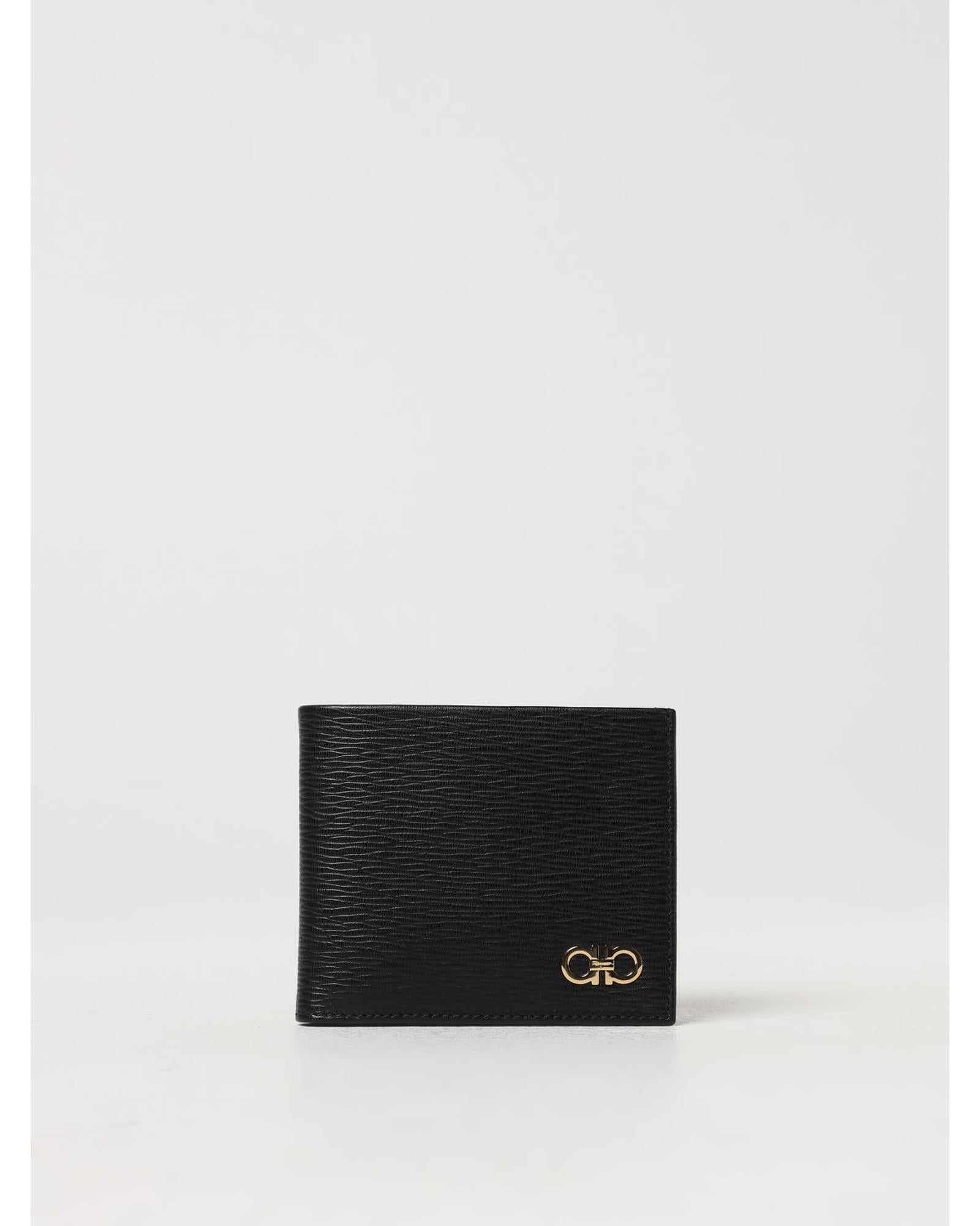 Ferragamo Leather Bifold Wallet Men Black