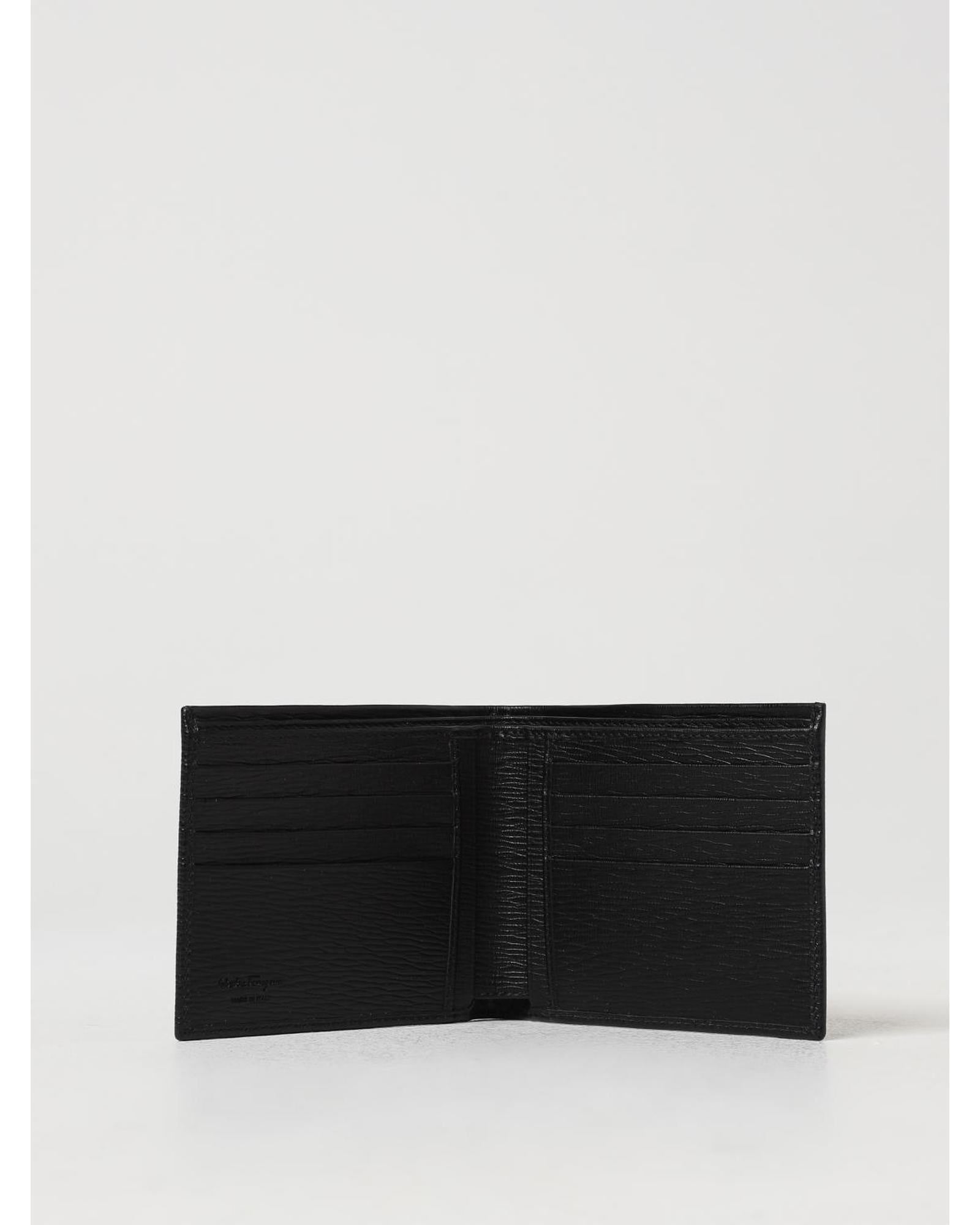 Ferragamo Leather Bifold Wallet Men Black