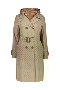 Herno Logo - Jacquard Trench Coat - Neutrals