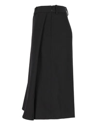 Balenciaga Women "Folded" Midi Twill Skirt