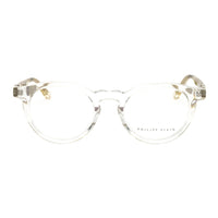 Philipp Plein Eyeglasses Round Full Rim, Shiny Transparent Grey Frame and Clear Demo Lenses Lens VPP060M880Y