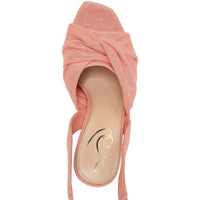Lenora Womens Knot-Front Square Toe Heels
