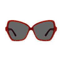 Celine Butterfly Full Rim, with a Red frame and Grey lens.