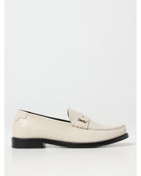 Saint Laurent YSL Leather Loafer Classic Design Women White 6.5 White