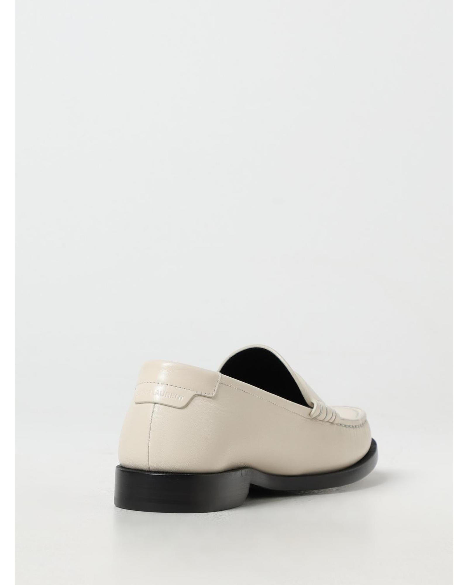 Saint Laurent YSL Leather Loafer Classic Design Women White