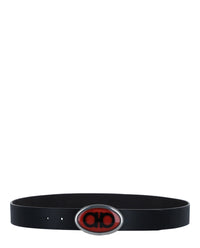 Ferragamo Mens Pebbled Buckle Belt