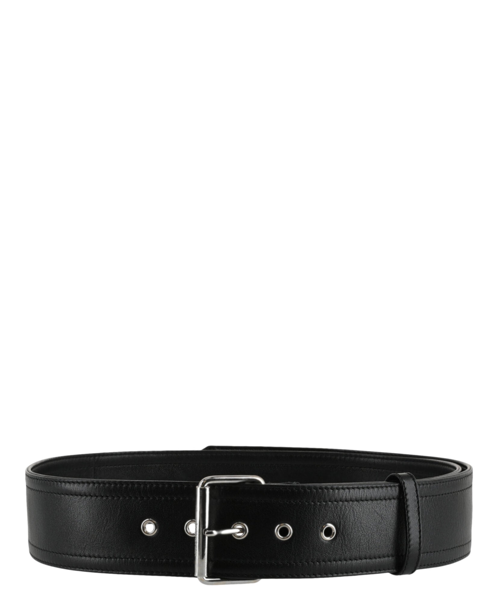Alexander McQueen Mens Wide Leather Belt