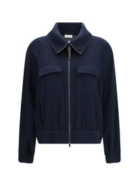 Brunello Cucinelli Women High-Neck Sweatshirt In Cotton And Silk Blend