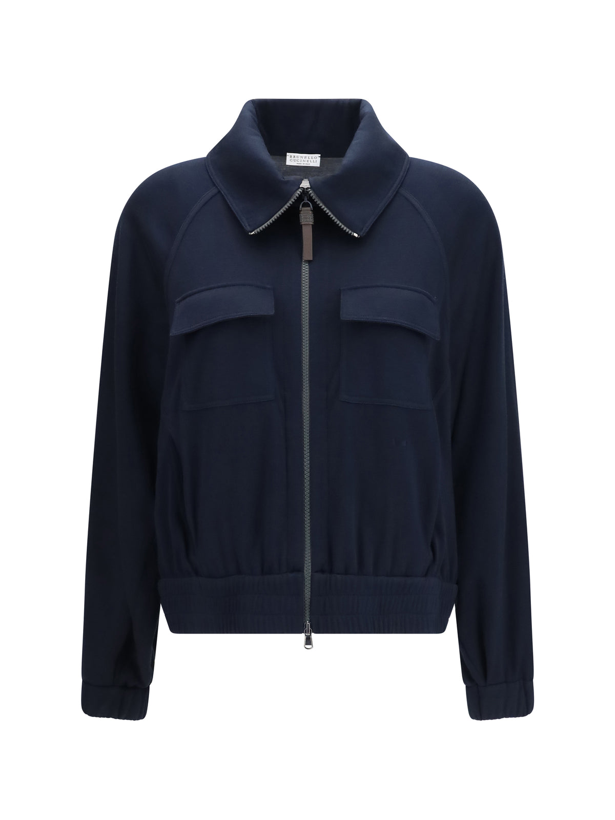 Brunello Cucinelli Women High-Neck Sweatshirt In Cotton And Silk Blend