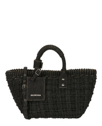 Balenciaga Womens Bistro Xs Basket Top Handle Bag In Denim