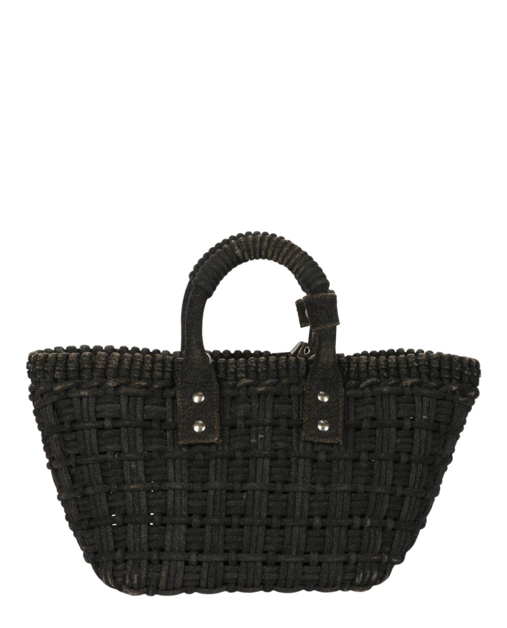 Balenciaga Womens Bistro Xs Basket Top Handle Bag In Denim