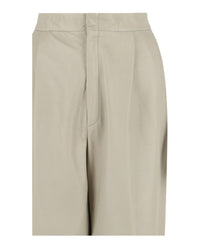 Gucci Womens Leather Wide-Leg Pants