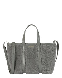 Balenciaga Womens Barbes East West Shearling Shopper Bag