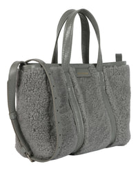 Balenciaga Womens Barbes East West Shearling Shopper Bag