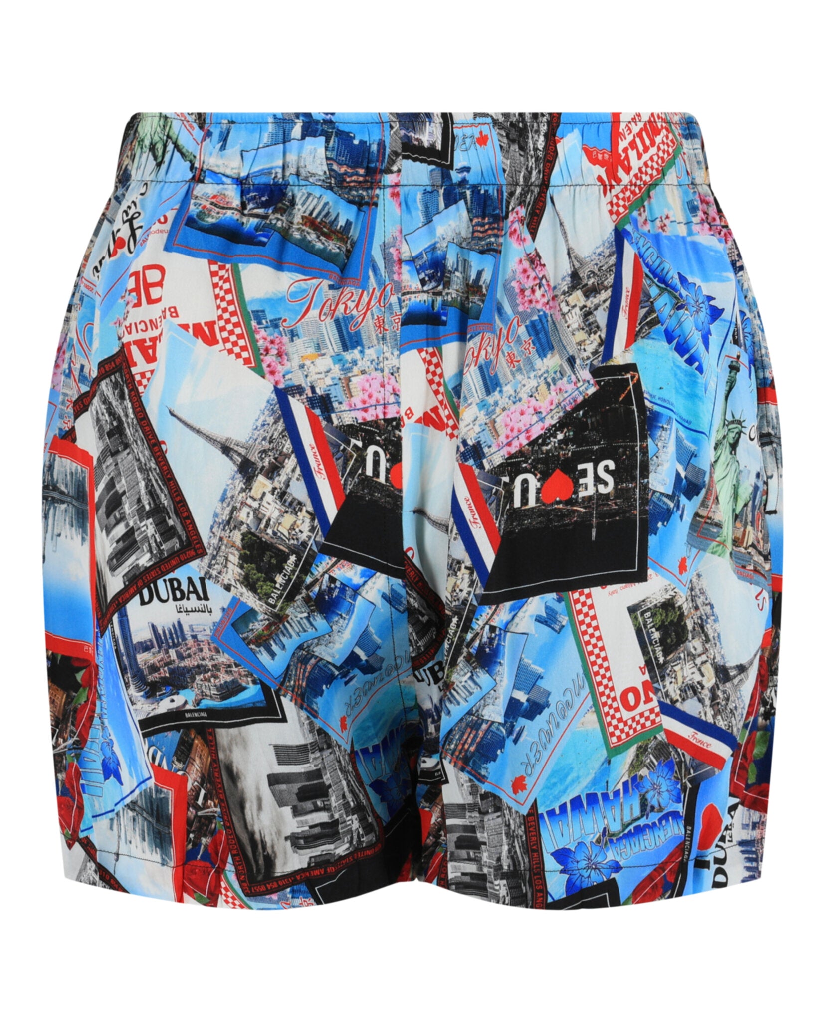 Balenciaga Balenciaga Womens Mixed Scraves Silk Crepe Pyjama Shorts