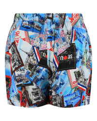 Balenciaga Balenciaga Womens Mixed Scraves Silk Crepe Pyjama Shorts
